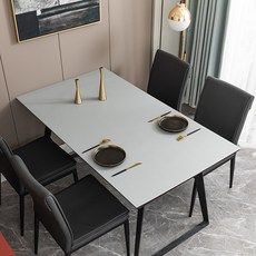 HowsRoom 皮革防水餐桌墊, 大型(60 x 120 cm), 1個, 淺灰色