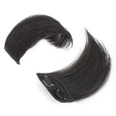Bellesuve 優質髮質頭頂假髮 兩側豐盈高級髮片 10cm, 深棕色, 2個