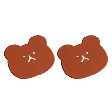 에이드엘 펀칭베어 실리콘 컵받침, 메이플, 2개