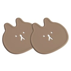 에이드엘 펀칭 래빗 실리콘 컵받침, 샌드베이지, 2개