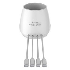 로이직 수납형 퀵차지3.0 C타입 4p 고속 멀티충전기 RZ-803, 화이트, 1개