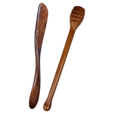 꿀 잼 듀오 꿀뜨개 + 버터 나이프 세트, 우드, 1세트