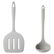 EASYsilly 矽膠廚具 2件組, 1套, 韓式煎餅大王鍋鏟 + 大湯勺, 淺灰色