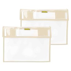 百寶袋 文件袋, A4 L31cm x W22cm (8cm深), 米色, 2個