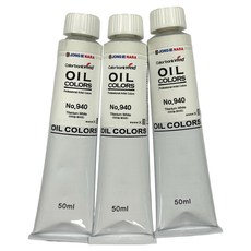 VIVID 油畫顏料 鈦白色 3入, 50ml, 1色