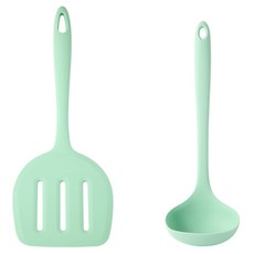 EASYsilly 矽膠廚具 2件組, 1套, 韓式煎餅大王鍋鏟 + 大湯勺, 薄荷綠