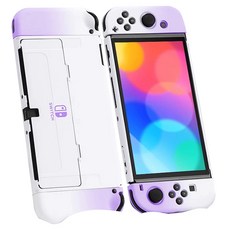 HOHOO 任天堂 Switch OLED 馬卡龍色系 輕薄 硬殼 全包覆 保護殼 保護套, SwitchAa, 丁香紫, 1個