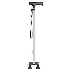 편안생활 4팔 노인 길이조절 지팡이 11 72~94cm, 블랙, 1개