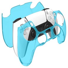 SPACE SHIELD Sony PlayStation PS5 DualSense 相容水晶 PC 保護殼, 透明藍, 單一商品, 1個