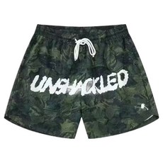 B2WIN 男性海灘短褲, 深綠色