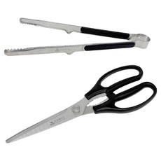 영수산업카멜 바닥에 닿지않아 위생적인 띄움 양손가위 + 스텐 악어집게 세트, 가위 + 집게, 블랙, 1세트