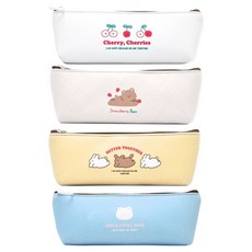 misoro 4000 Together 三角縫製筆袋 2418 4件組, 1套, 白色, 象牙白, 黃色, 藍色