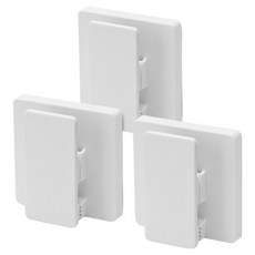후딱 거꾸로 다용도 무타공 접착식 집게 걸이, 화이트, 3개