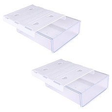 abm 黏貼式滑動下方收納盒, 2個, 白色
