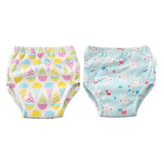 bebehome 日系6層紗學習褲 2件組 腰圍42-72 褲長28 大腿圍28-42 建議體重14-17.5 1組 小兔 冰淇淋, 小兔，冰淇淋, 110碼