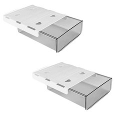 abm 黏貼式滑動下方收納盒, 2個, 灰色