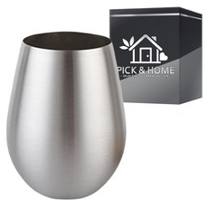 Pick&Home 高級304不鏽鋼紅酒杯 銀色, 1個, 532ml