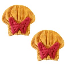 Woni家 蝴蝶結乾髮帽 26 x 27 cm, 2個, 橘色, 橘色