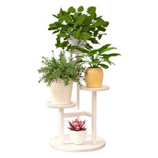 JLIFE 萊姆圓形花盆架 32 x 32 x 53.5 cm, 4層, 白色