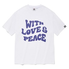 비전스트릿웨어 남녀공용 Love & Peace 반팔 티셔츠 VS2202ST29