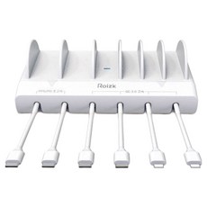 Logic超高速PPS PD 6孔多孔充電器 RZ-615 白色+Type C線 4入+8pin線 2入組, 1套, 白色