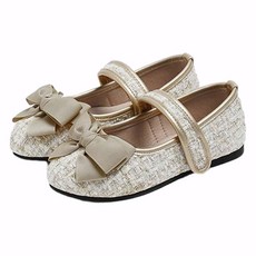 ChakanShoes 女童艾特毛呢魔鬼氈蝴蝶結平底鞋 PMFBR1h901