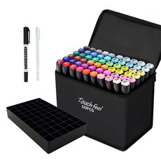 터치필 더블헤드 알콜 유성 마카펜 + 펜 2종 + 펜홀더 세트, 60색, 1세트