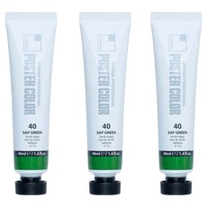 신한화구 전문가 포스터 컬러 튜브형 물감 샙 그린 색상번호 40번 3p, 40ml, 1색