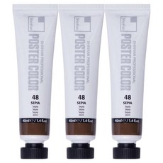 신한화구 전문가 포스터 컬러 튜브형 물감 세피아 색상번호 48번 3p, 40ml, 1색