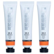 신한화구 전문가 포스터 컬러 튜브형 물감 오렌지 2 색상번호 24-2번 3p, 40ml, 1색