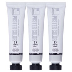 신한화구 전문가 포스터 컬러 튜브형 물감 프렌치 그레이 색상번호 53번 3p, 40ml, 1색
