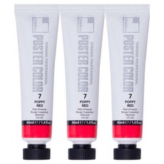 신한화구 전문가 포스터 컬러 튜브형 물감 포피 레드 색상번호 7번 3p, 40ml, 1색