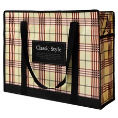 포포팬시 클래식 스타일 체크 타포린백, 블랙, 1개