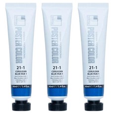 신한화구 전문가 포스터 컬러 튜브형 물감 세룰리안 블루 휴 1 색상번호 21-1번 3p, 40ml, 1색
