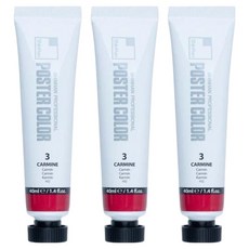 신한화구 전문가 포스터 컬러 튜브형 물감 카민 색상번호 3번 3p, 40ml, 1색
