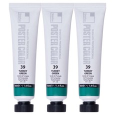 신한화구 전문가 포스터 컬러 튜브형 물감 터키 그린 색상번호 39번 3p, 40ml, 1색