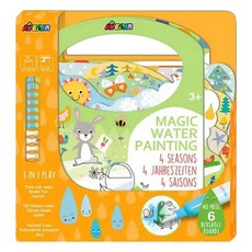 AVEnIR 我的神奇水畫冊,一年四季,可重複使用水畫本,兒童繪畫玩具, 1本