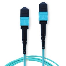 MYBESTFRIEND MPO F to MPO F 12C OM3 光纖跳接線 MBF-MPO303, 水藍色, 3m, 1個