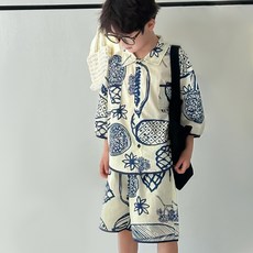 미소파파 아동용 파파야 트로피컬 상하의 세트