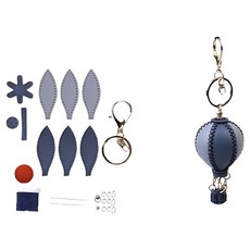 Rediello DIY 熱氣球鑰匙圈吊飾, 海洋藍, 1個