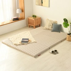 소노까사 3단 접이식 토퍼 매트리스, 베이지