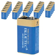 블루텍 9V 알카라인 건전지 6LR61, 30개, 1개입