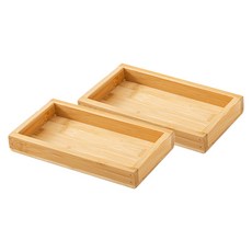 마켓피오 주방 우드 사각형 차 트레이 타입 1, 내추럴, 2개