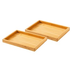 Market Pio 廚房木質方形茶盤 款式4, 自然色, 2個