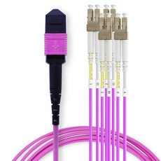 MYBESTFRIEND MPO F to LC 8C OM4 光纖跳線 MBF-MPOL403, 3m, 紫紅色, 1個