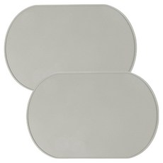 How's Room 矽膠防水餐桌墊, 灰色, 2個, 39 x 26.5 cm