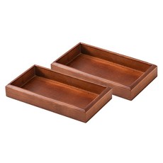 마켓피오 주방 우드 사각형 차 트레이 타입 1, 마호가니, 2개