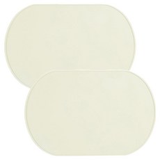 How's Room 矽膠防水餐桌墊, 象牙白, 2個, 39 x 26.5 cm
