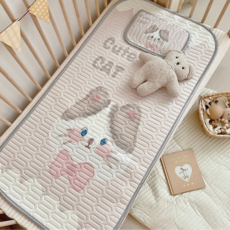 兒童冰絲乳膠涼墊 附同款乳膠枕套, 可愛貓咪, 1個