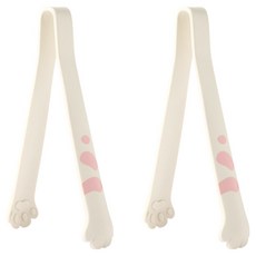이지실리 矽膠貓爪廚房夾 中 19cm, 白色, 2個